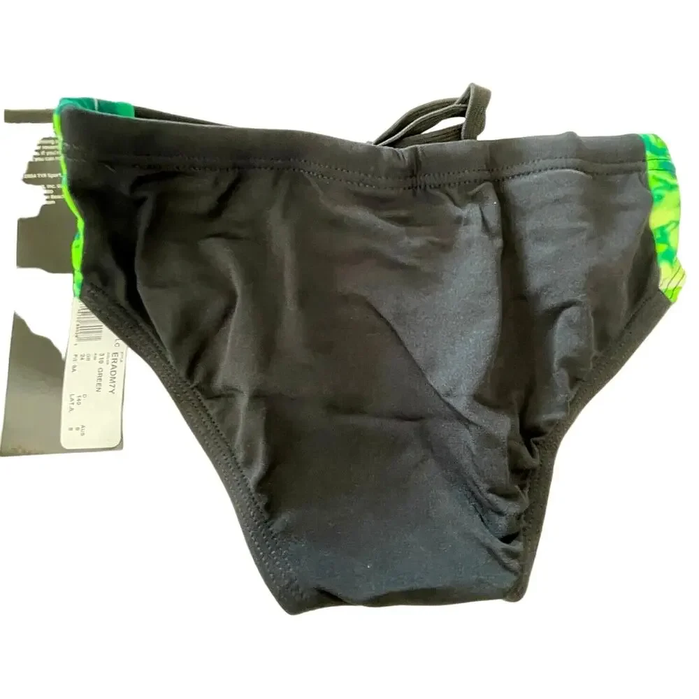 TYR DuraFast Polyester Admiral Splice Racer Boys Swim Green Black - Size 24